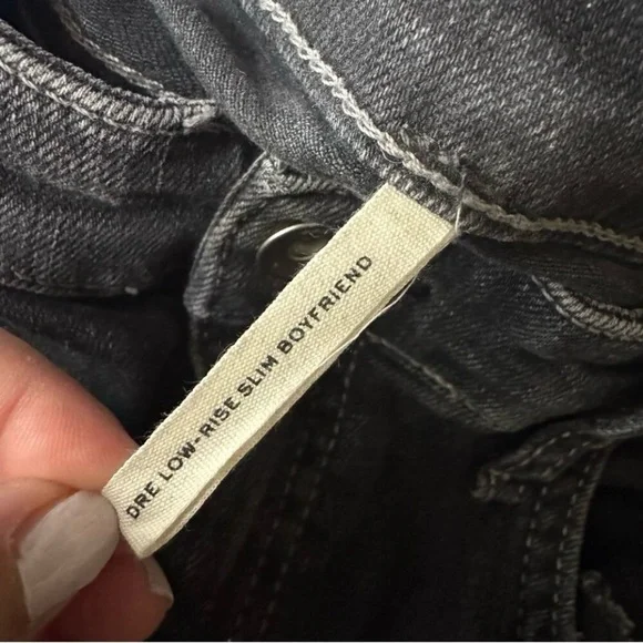 Rag & Bone Dre low rise Charcoal Straight Leg Slim Boyfriend size 30 denim Jeans - Picture 5 of 7